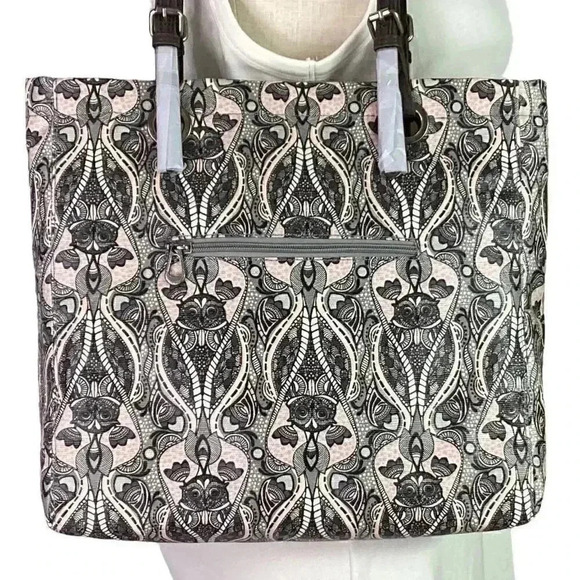 SAKROOTS Shopper Tote Loyola Soulful Desert Purse Black Multi Bag Charms NEW - Picture 10 of 15